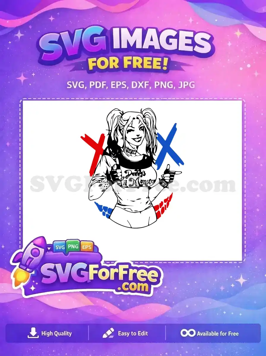 Free Red Cross Eyes Free Blue Smile Joker Free SVG 2