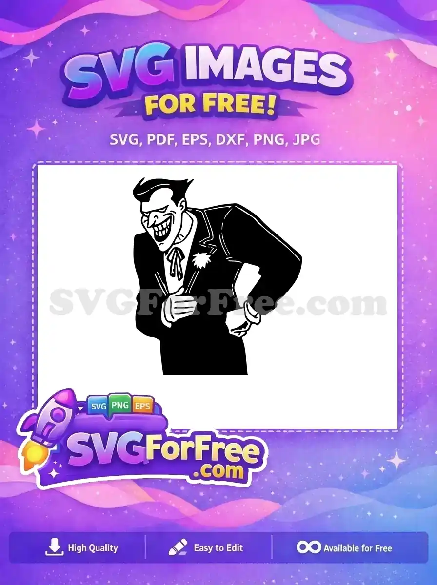 Free Smiling Face Free Purple Suit Joker Free SVG