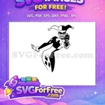 Free Harley Quinn Gun Free Black White Joker Free SVG 2 - Instant Download