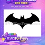 Free Black Silhouette Free Batman Logo Dark Knight Free SVG - Instant Download