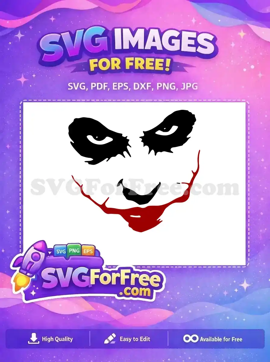 Free Red Smile Free Joker Face Movie Free SVG 4