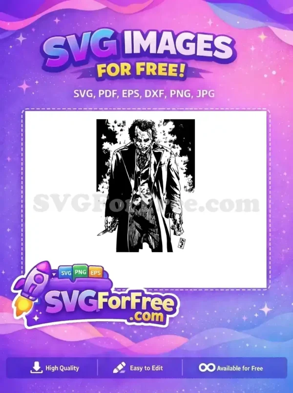 Free Sinister Joker Free Holding Knife The Dark Knight Free SVG