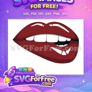 Free Biting Lip Free Red Gloss Joker Free SVG