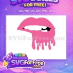 Free Pink Drip Free Joker Lips Movie Free SVG - Instant Download