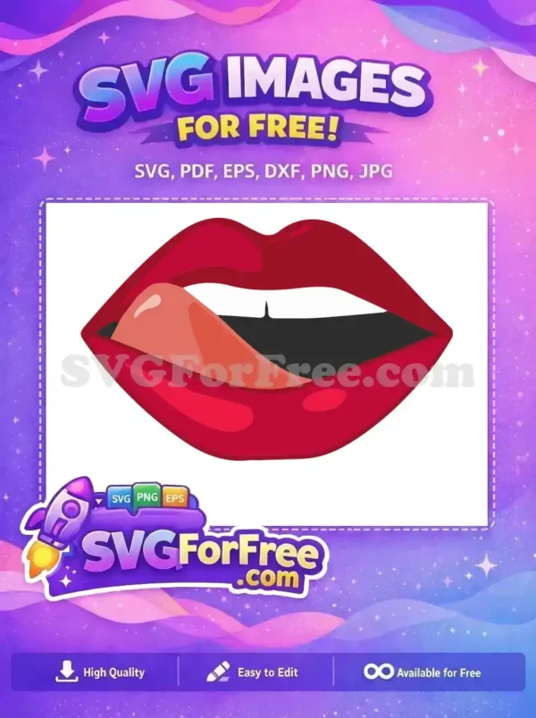 Free Licking Red Lips Free Seductive Tongue Joker Free SVG