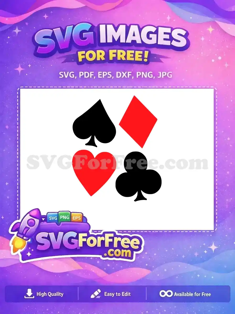 Free Red Heart Free Red Diamond Joker Free SVG 2