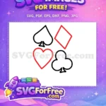 Free Heart Diamond Red Free Suits Gambling Free SVG - Instant Download