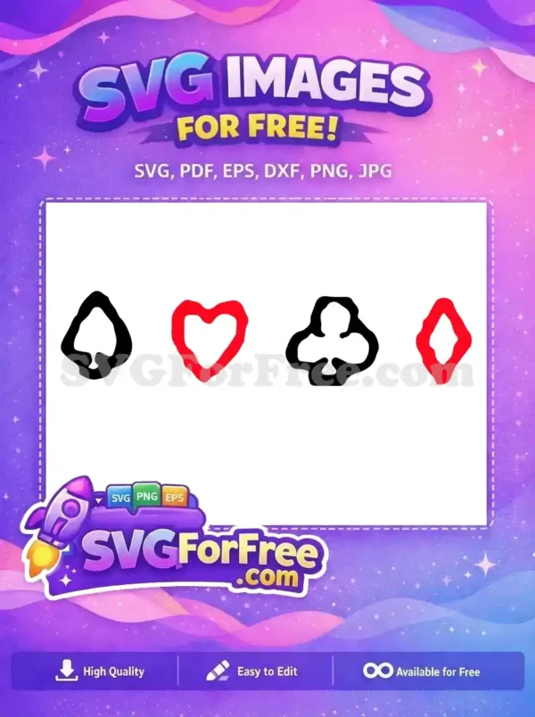 Free Black Red Suits Free Joker Cards Free SVG