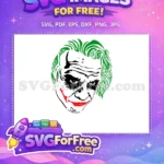 Free Joker Green Hair Free Menacing Black Eyes The Dark Knight Free SVG - Instant Download