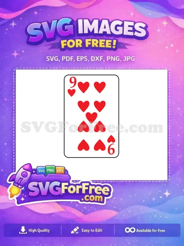 Free Nine Hearts Free Six Hearts Playing Free SVG Free Nine Hearts Free Six Hearts Playing Free SVG