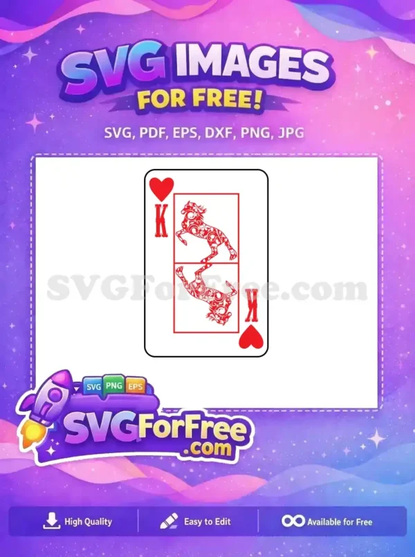 Free Red Floral Horse Free King Card Free SVG