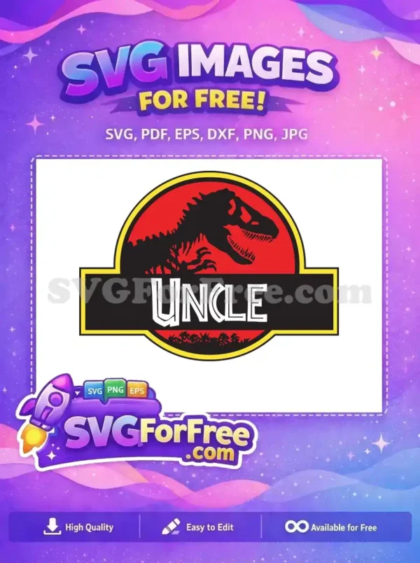 Free T-Rex Silhouette Free Uncle Text Jurassic Park Free SVG