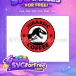 Free Black Dinosaur Coffee Free Jurassic Park Movie Free SVG - Instant Download