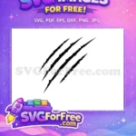 Free Sharp Claw Marks Free Four Black Slashes Jurassic Park Free SVG - Instant Download