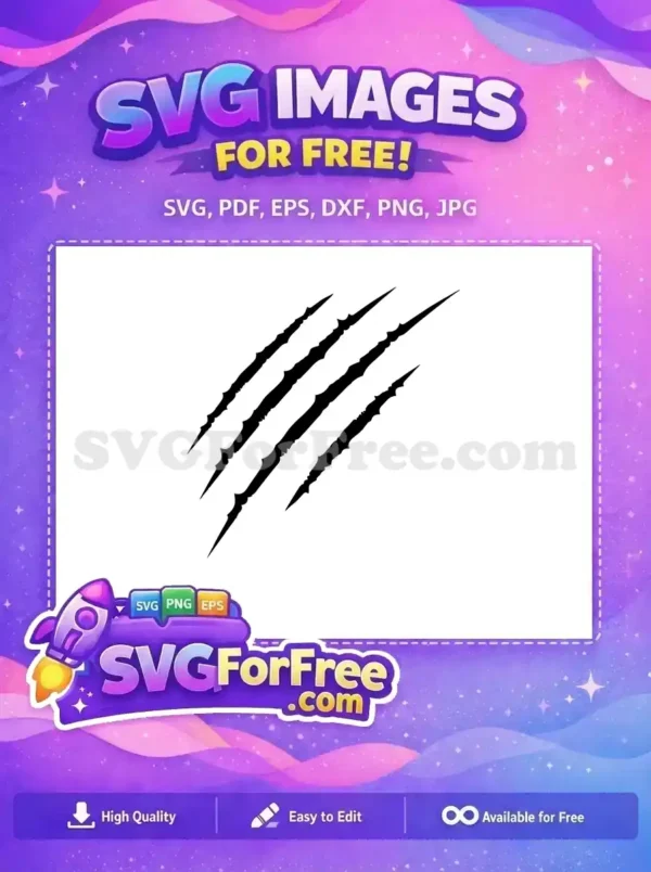 Free Sharp Claw Marks Free Four Black Slashes Jurassic Park Free SVG