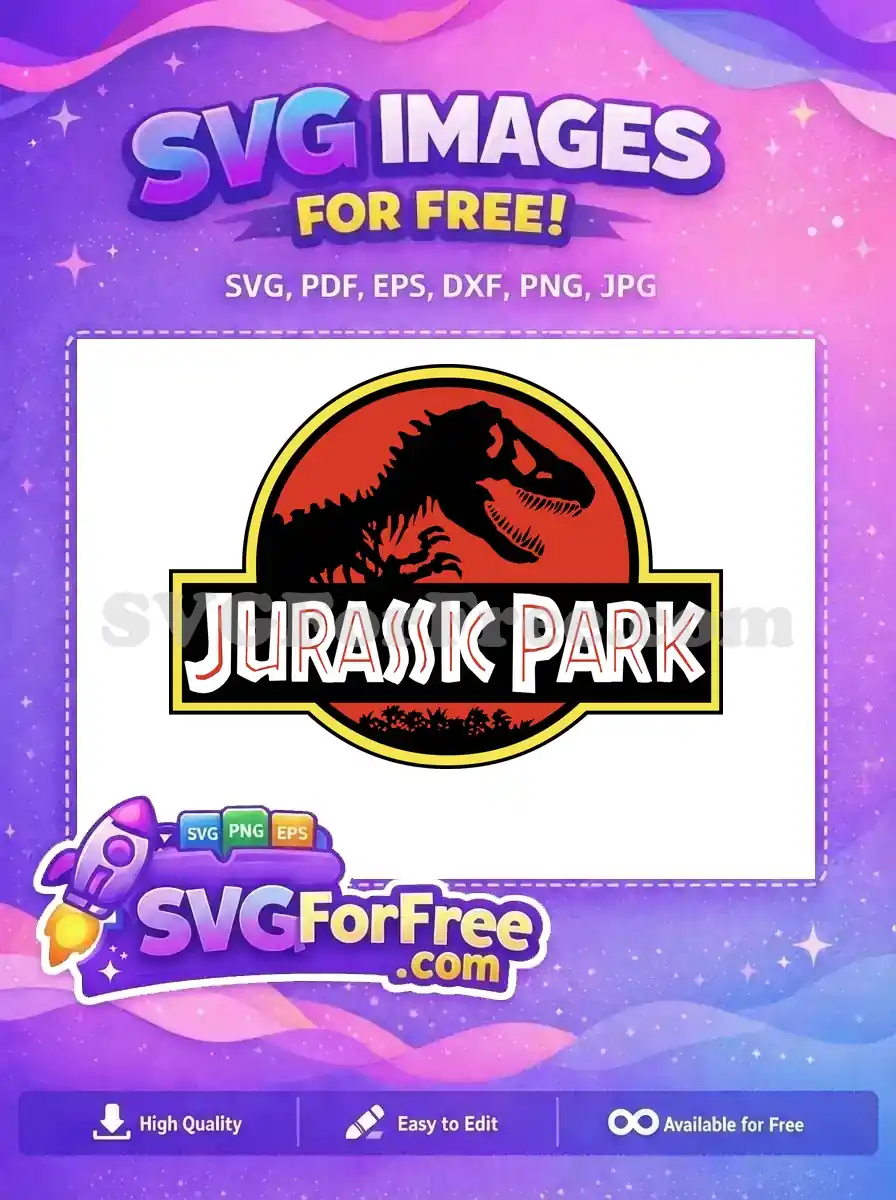 Free Black Dinosaur Silhouette Free Red Background Jurassic Park Free SVG