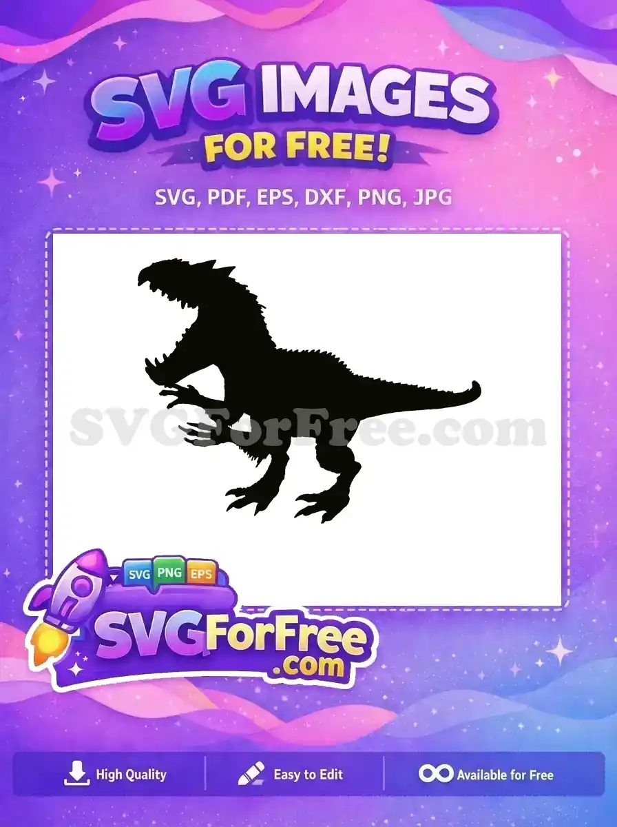 Free Indominus Rex Silhouette Free Dinosaur Profile Jurassic Park Free SVG