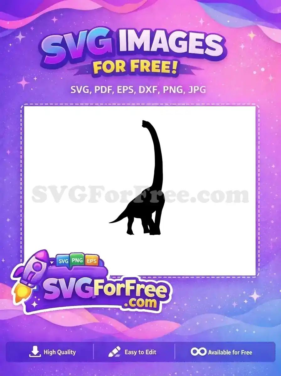 Free Brachiosaurus Silhouette Free Long Neck Jurassic Park Free SVG 1