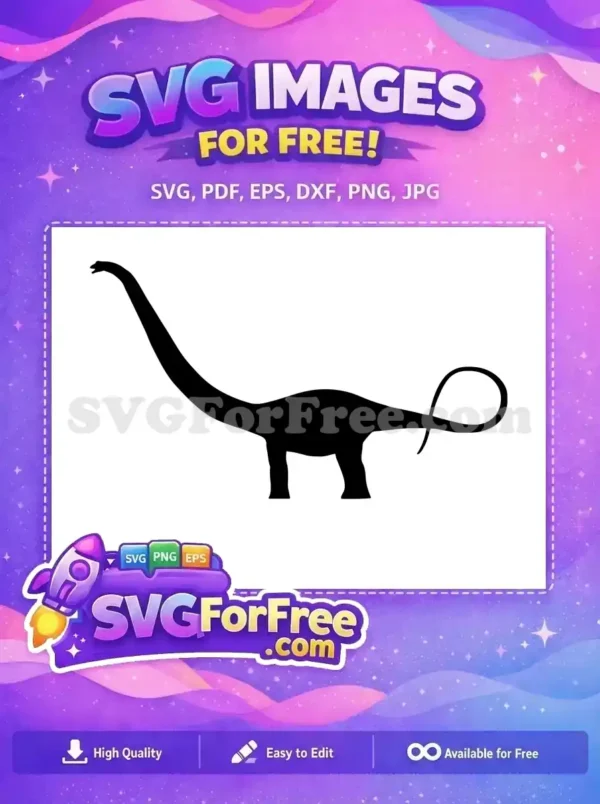 Free Brachiosaurus Silhouette Free Long Neck Jurassic Park Free SVG 3