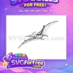 Free Pterodactyl Silhouette Free Flying Pose Jurassic Park Free SVG - Instant Download