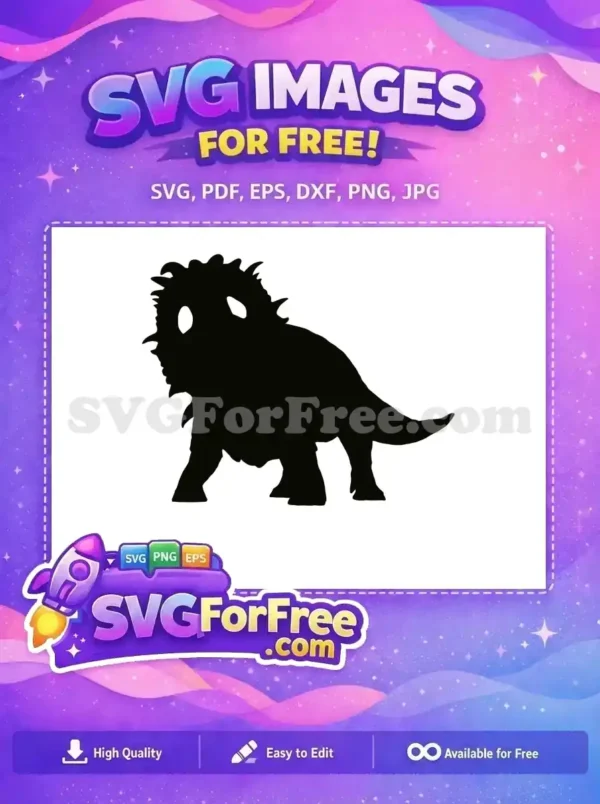 Free Triceratops Silhouette Free Horned Dinosaur Jurassic Park Free SVG 2