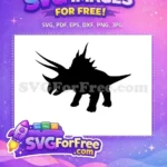 Free Triceratops Silhouette Free Three Horns Jurassic Park Free SVG - Instant Download