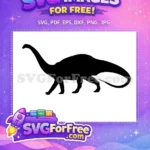 Free Cartoon Dinosaur Free Jurassic Park Silhouette Free SVG - Instant Download