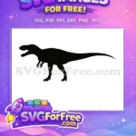 Free Black Dinosaur Silhouette Free T-Rex Roar Jurassic Park Free SVG - Instant Download
