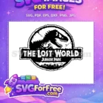 Free Black T-Rex Dinosaur Free Cracked Logo The Lost World Free SVG - Instant Download