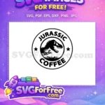Free Black Dinosaur Free Coffee Graphic Jurassic Park Free SVG - Instant Download