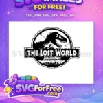 Free Black Dinosaur Free Jurassic Park The Lost World Free SVG - Instant Download
