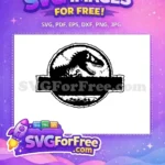 Free Cracked Circle Free Silhouette Jurassic Park Free SVG - Instant Download