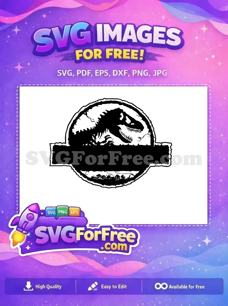 Free Cracked Circle Free Silhouette Jurassic Park Free SVG