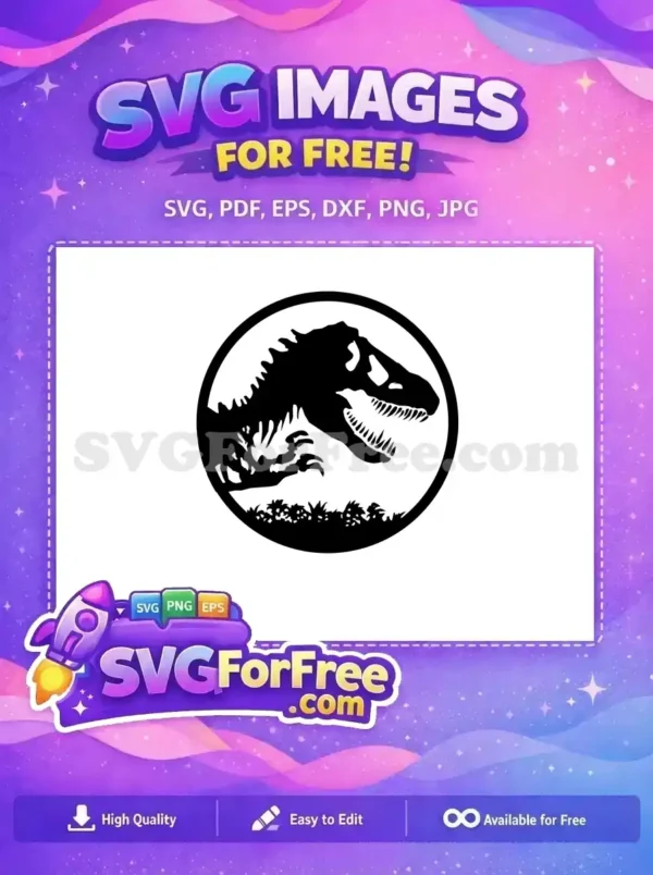 Free T-Rex Silhouette Free Black Design Jurassic Park Free SVG