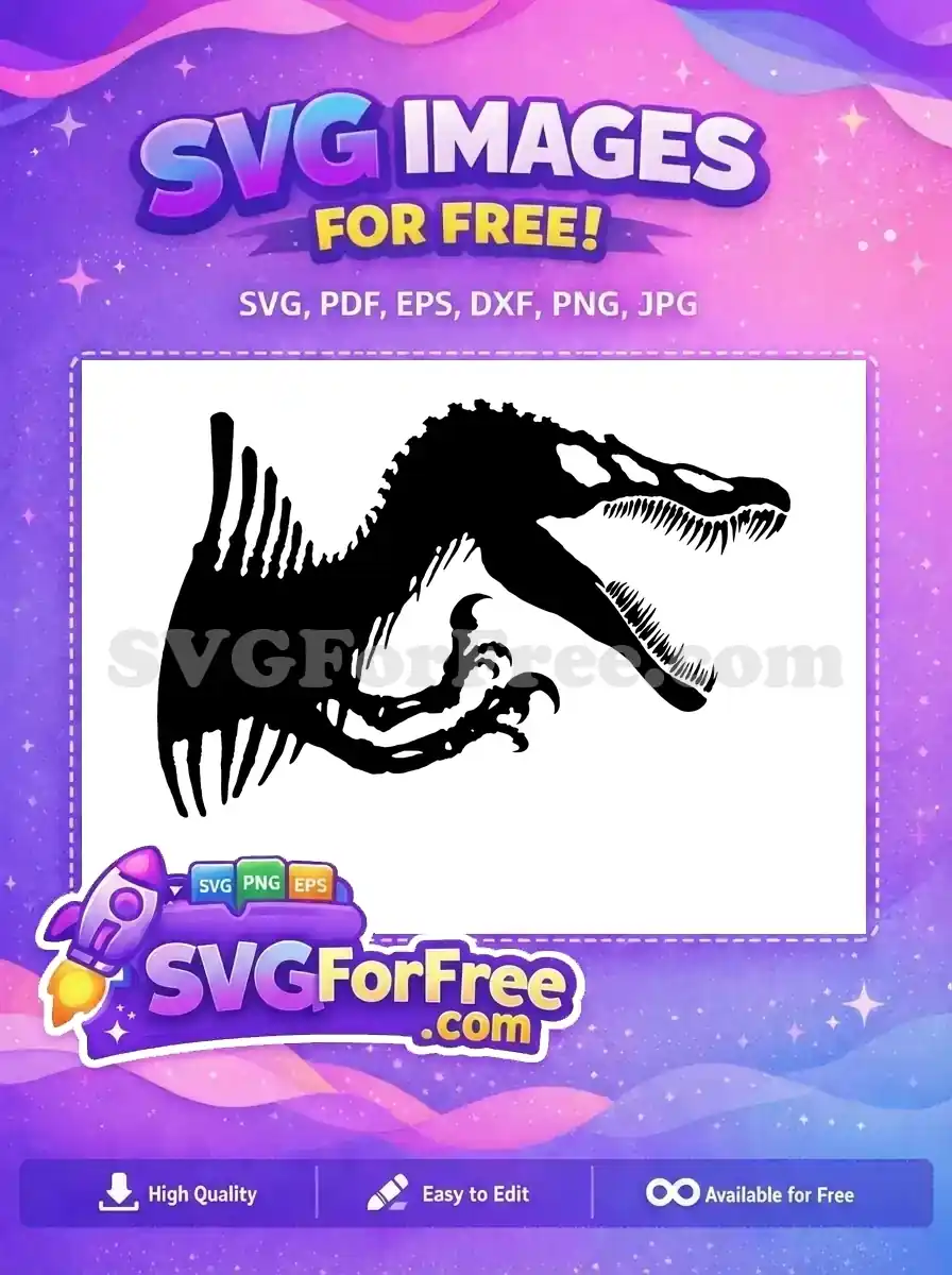 Free Spinosaurus Silhouette Free Sharp Claws Jurassic Park Free SVG