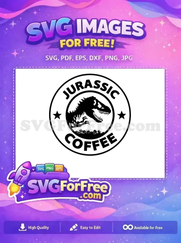 Free T Rex Roar Free Coffee Jurassic Park Free SVG 2