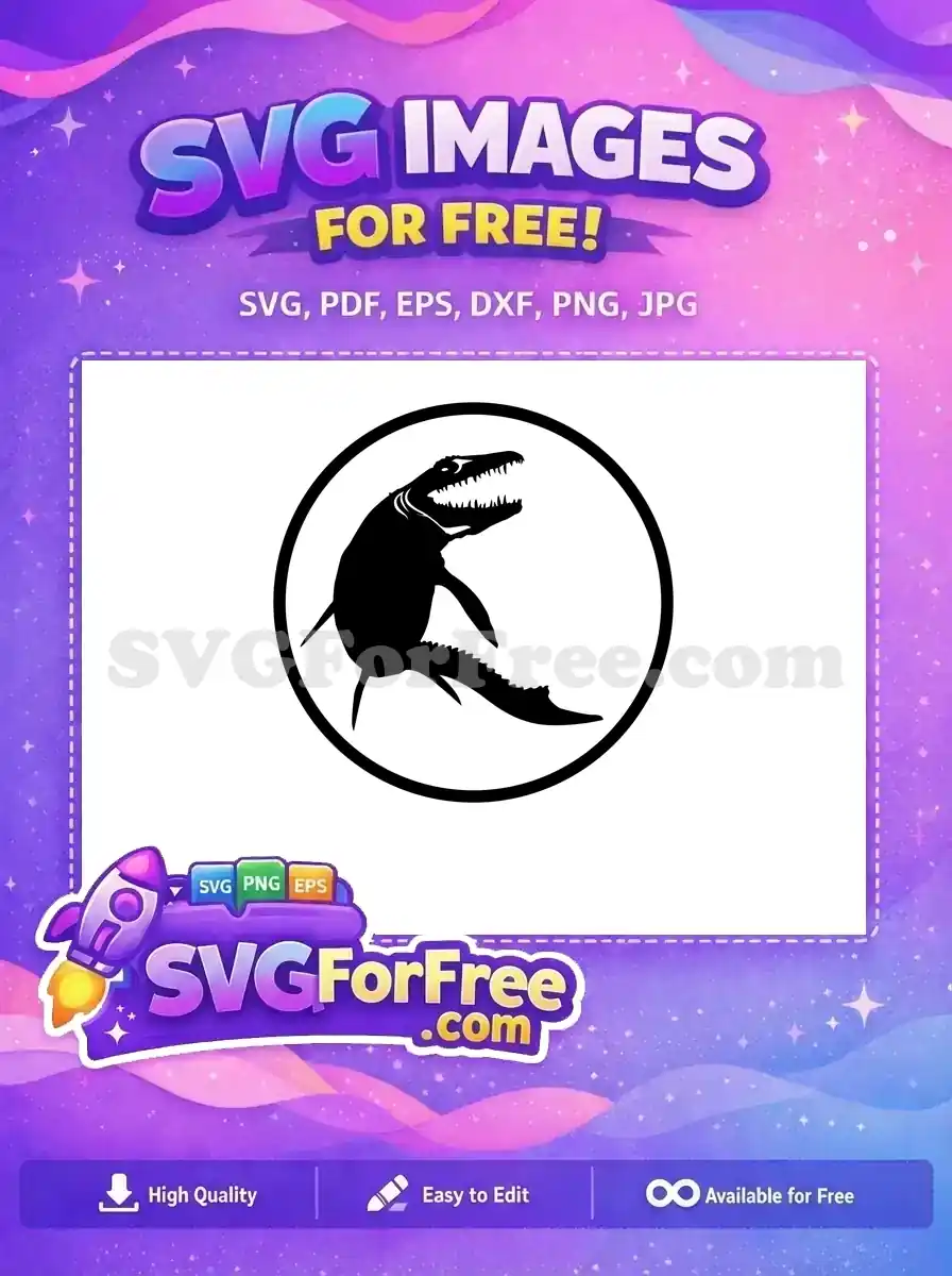 Free Mosasaurus Silhouette Free Sharp Teeth Jurassic Park Free SVG 1