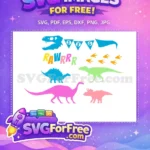 Free Colorful Dinosaurs Free Jurassic Park Rawrr Free SVG - Instant Download
