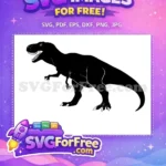 Free Black Silhouette Free Tyrannosaurus Rex Jurassic Park Free SVG - Instant Download
