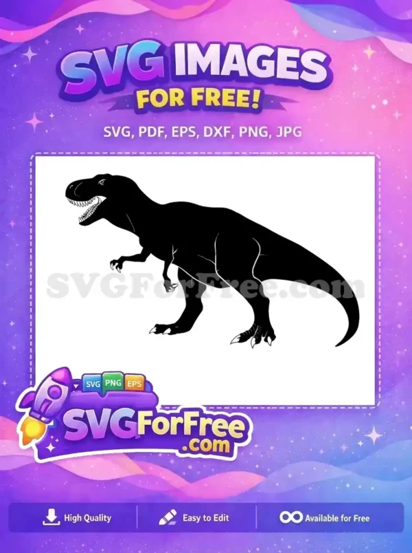 Free Black Silhouette Free Tyrannosaurus Rex Jurassic Park Free SVG