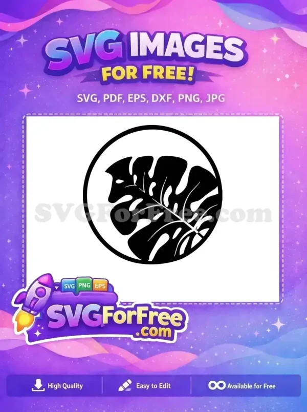 Free Monstera Leaf Silhouette Free Tropical Plant Jurassic Park Free SVG