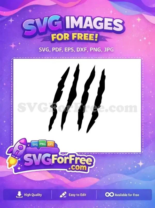 Free Sharp Claw Marks Free Black Scratch Jurassic Park Free SVG 1