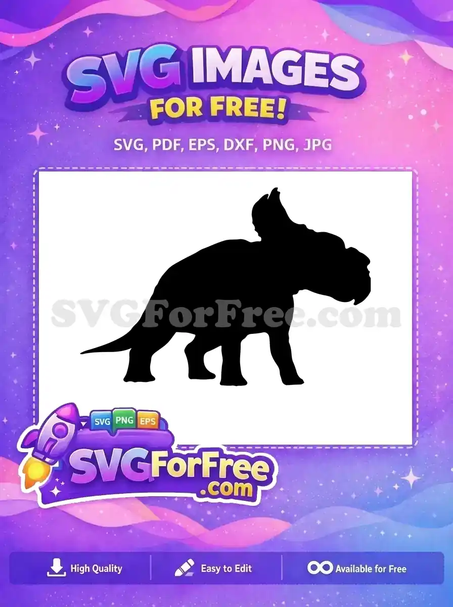 Free Triceratops Silhouette Free Horned Dinosaur Jurassic Park Free SVG 3