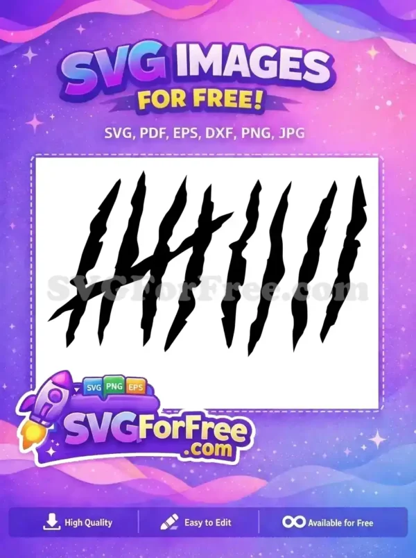 Free Sharp Claw Marks Free Black Scratch Jurassic Park Free SVG 2