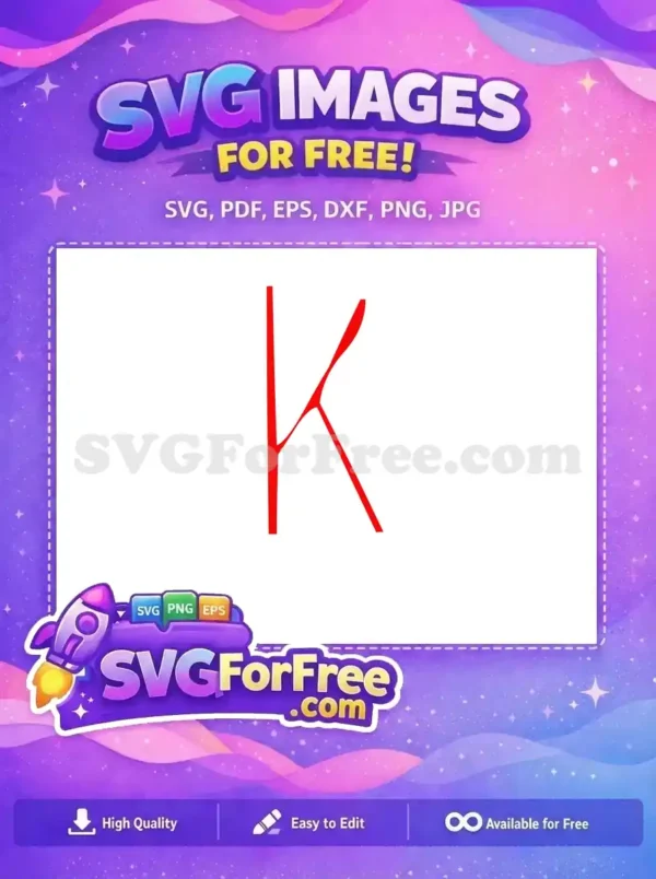 Free Red Letter K Free Jurassic Park Initial Free SVG
