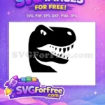 Free Black Dinosaur Head Free Sharp Teeth Jurassic Park Free SVG - Instant Download