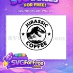 Free Black Dinosaur Free Coffee Jurassic Park Free SVG - Instant Download
