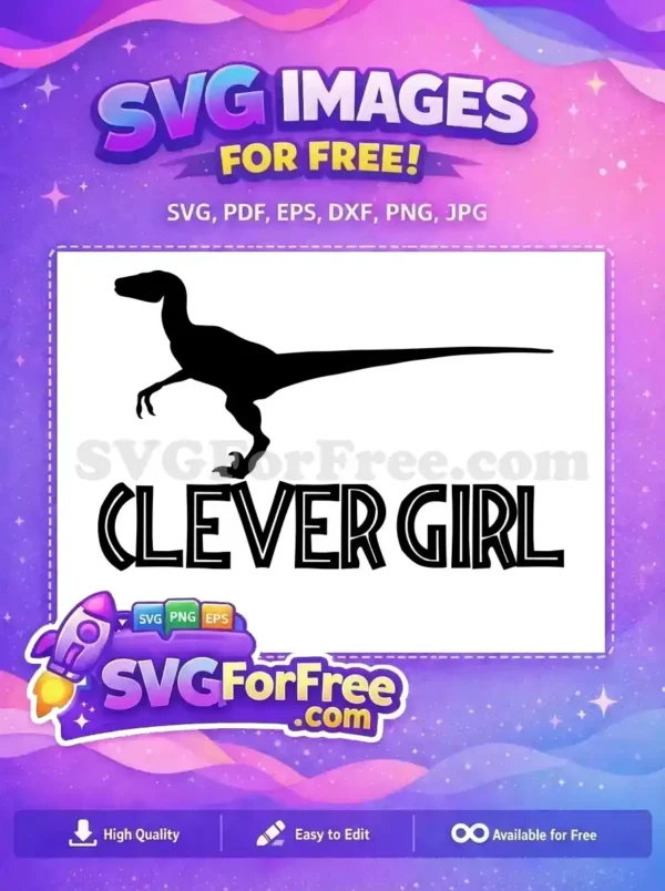 Free Black Silhouette Free Clever Girl Jurassic Park Free SVG