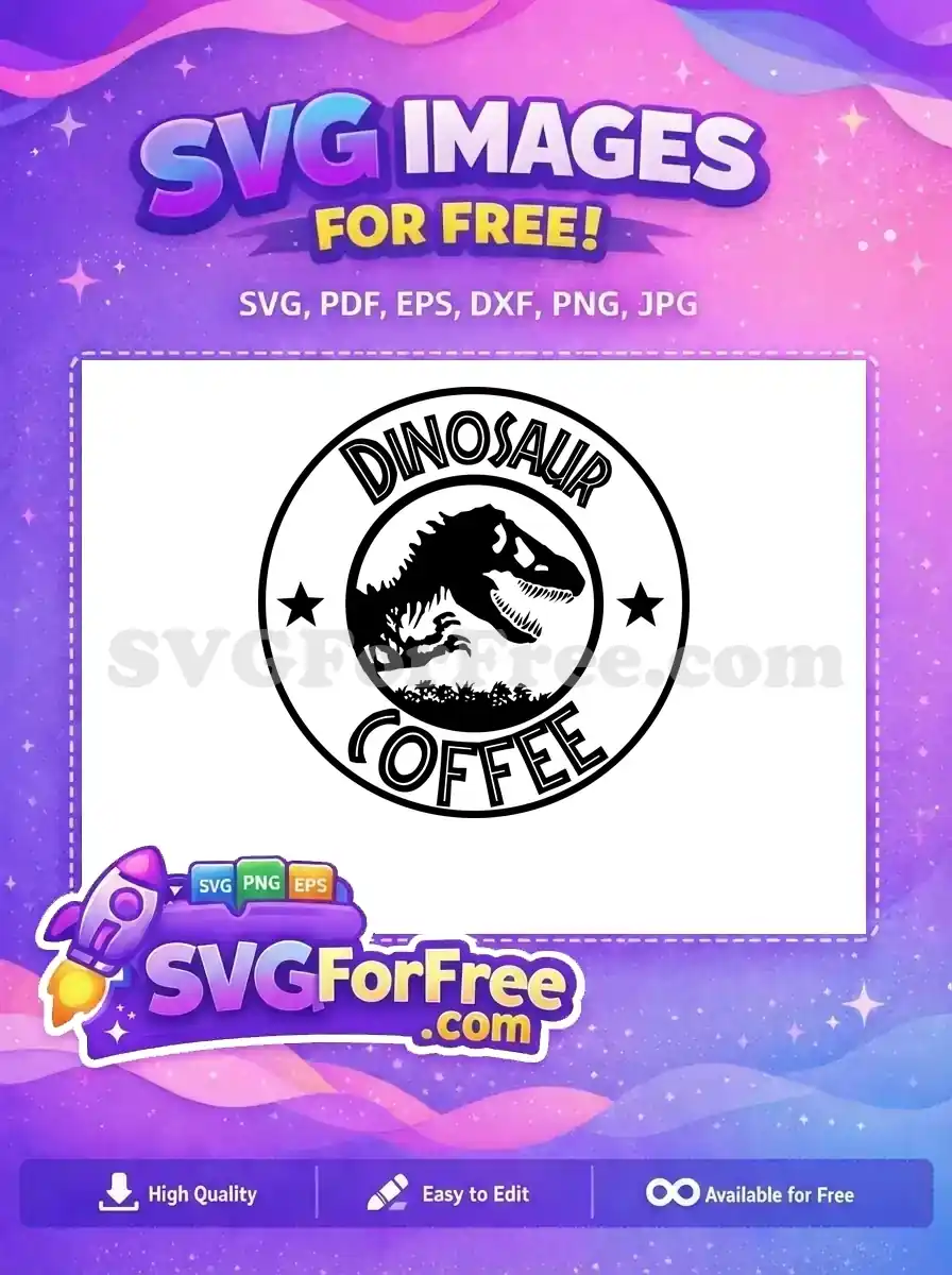 Free Roaring Dinosaur Free Coffee Jurassic Park Free SVG