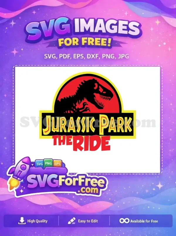 Free Black Dinosaur Free Skeleton Jurassic Park The Ride Free SVG